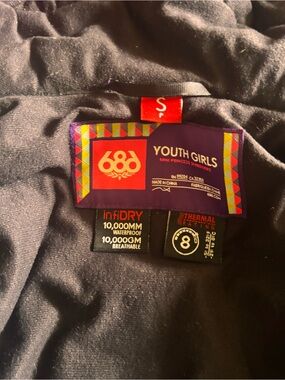 686 Youth Girls Jacket - Purple with Red Logo Patch